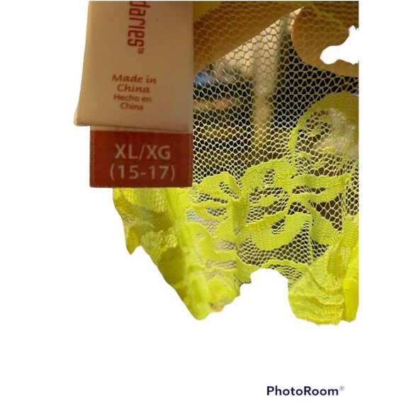 🌸3/$15🌸Gray & Neon Striped Long Sleeve Blouse, Lace Back & Knotted Front JR XL - Picture 4 of 5